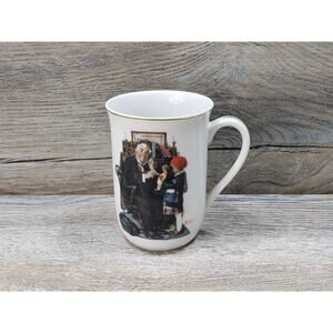 1929 Saturday Evening Post Gold rim Coffee Mug Norman Rockwell